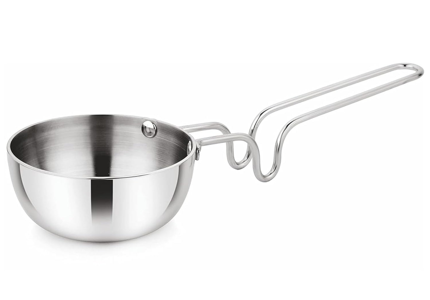 Triply Stainless Steel Tadka Pan with Long Handle | Small Tempering Pan for Indian Cooking | Durable, Rust-Resistant, Gas Stove Compatible