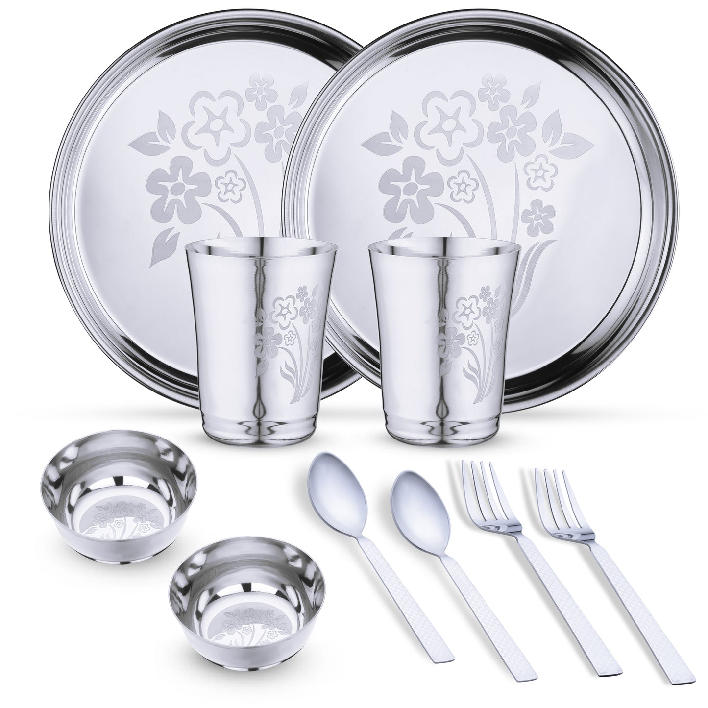 Pack of 10 Stainless Steel Dinner Set (flawer-3)