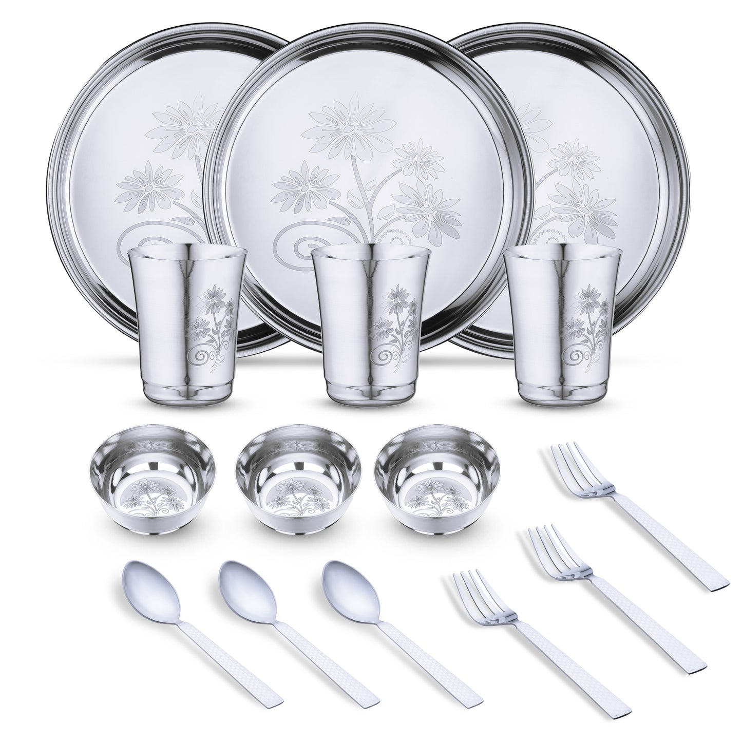 Pack of 15 Stainless Steel Laser Printed Design (flawer-1)