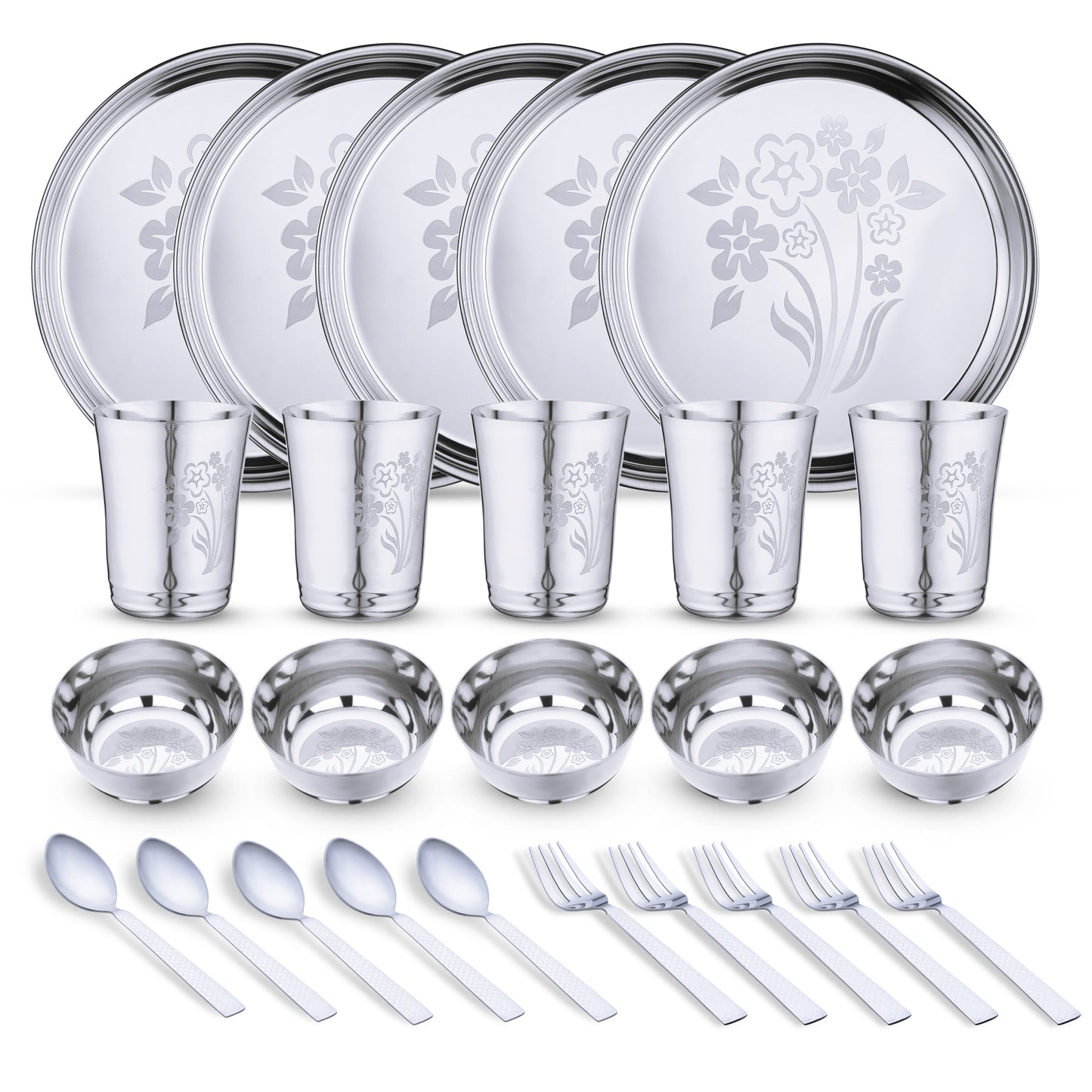 Pack of 25 Stainless Steel Dinner Set (flawer-3)
