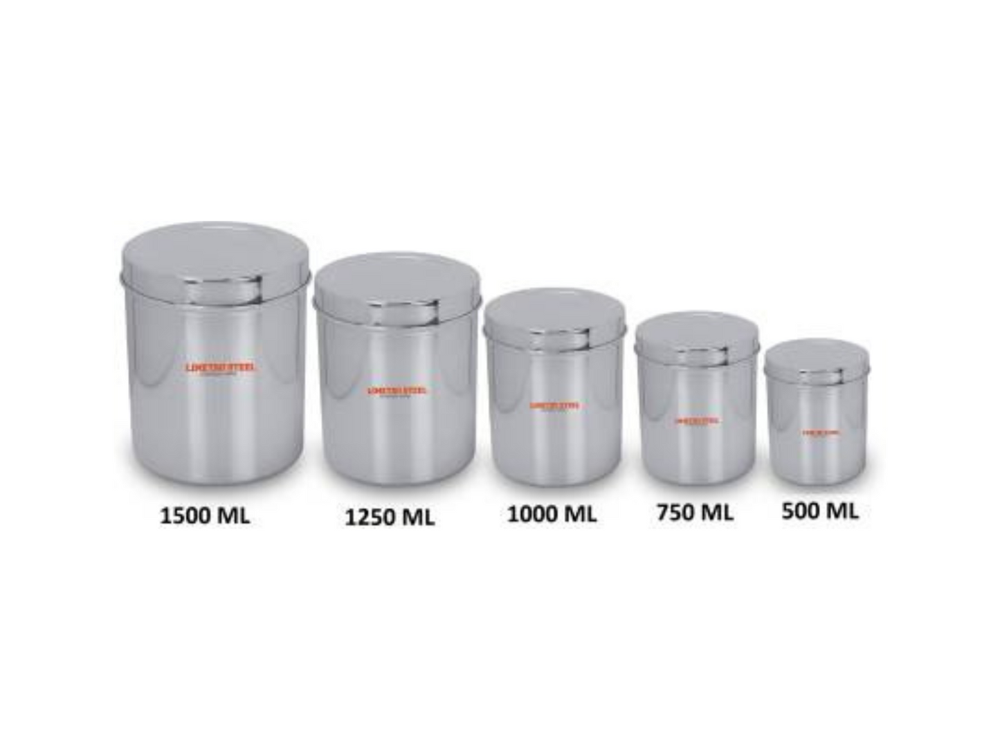 Stainless Steel Grocery Container (Pack of 5, Silver)