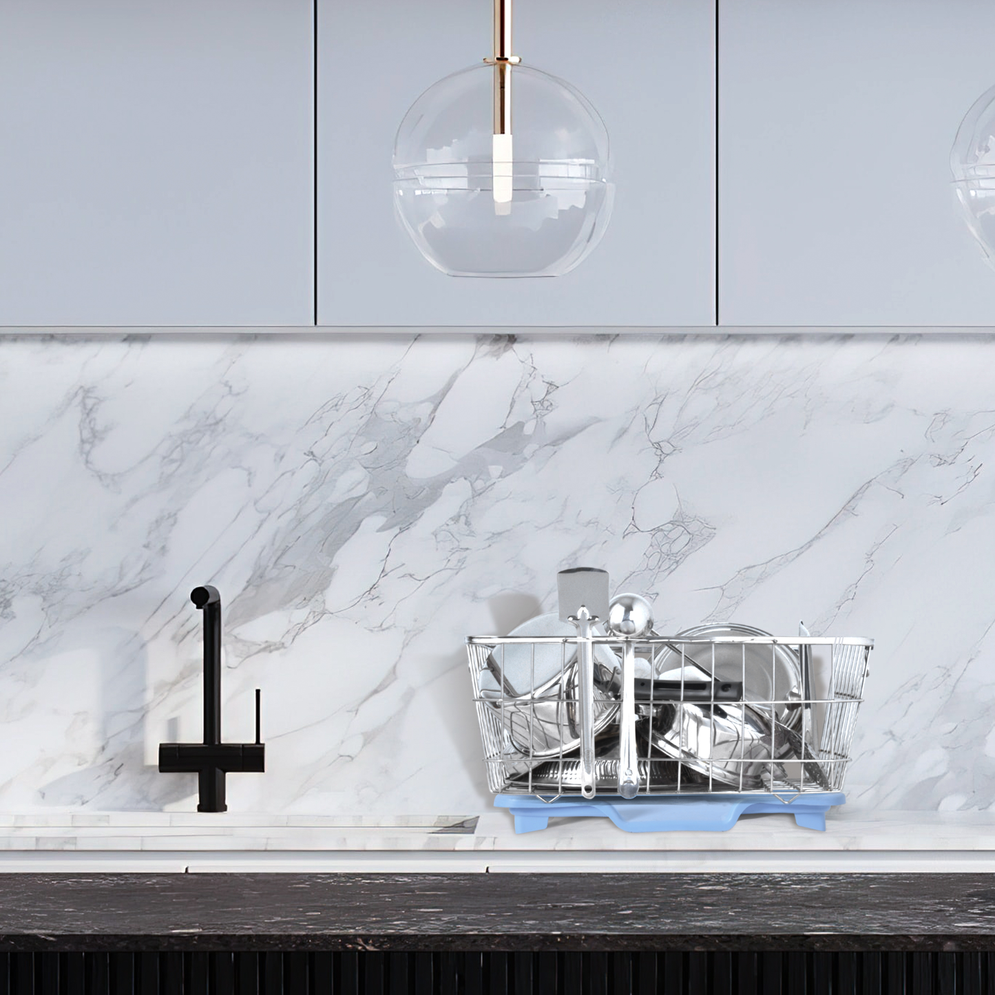 Stainless Steel Dish Drainer With Water Tray