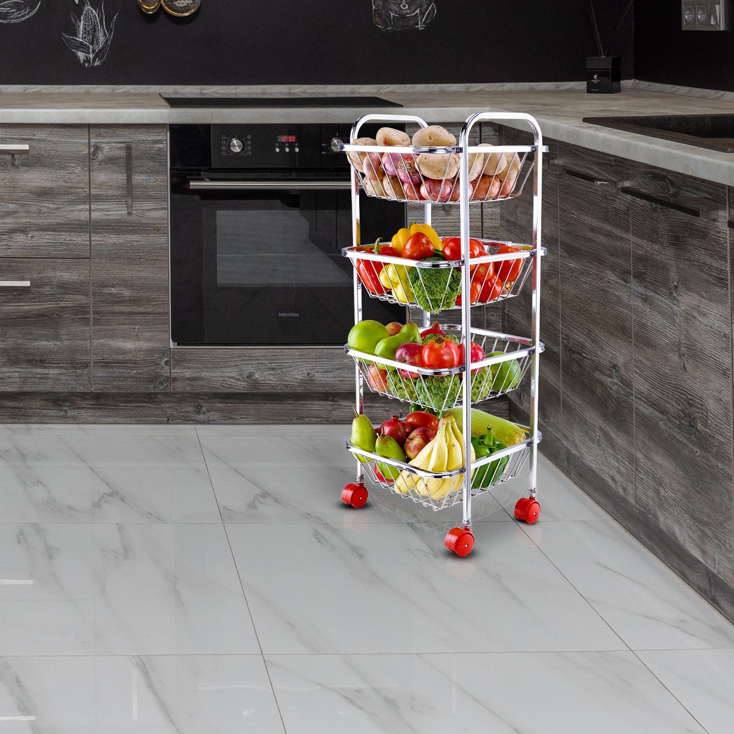Kitchen Trolley for Fruit & Vegetables- 4 Step