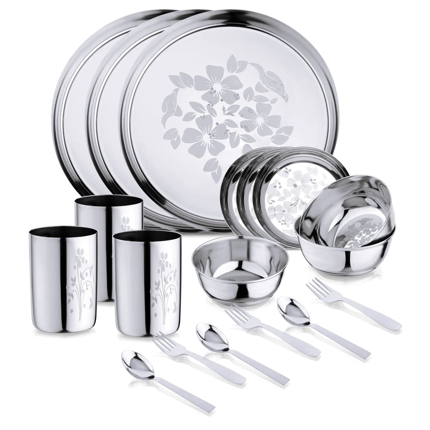 Stainless Steel Dinner Set (Set of 36)
