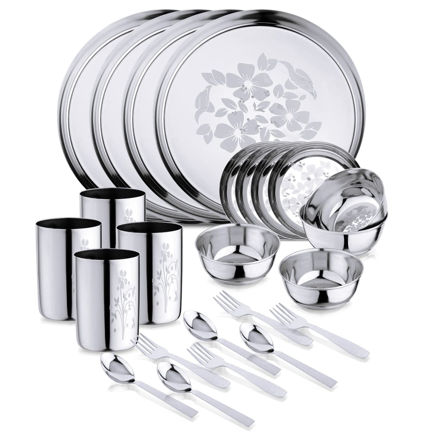 Stainless Steel Dinner Set (Set of 36)