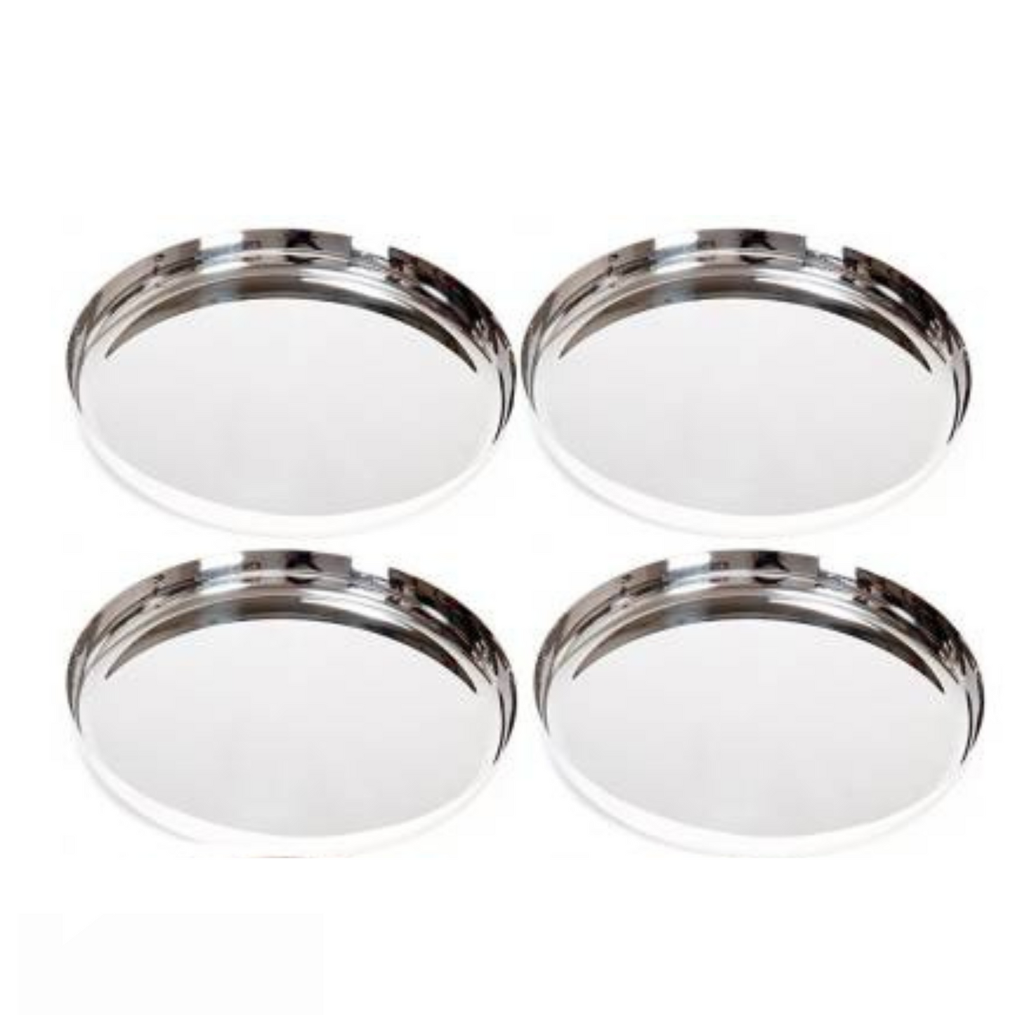 Stainless Steel Heavy Gauge Dinner / Lunch Plates (Pack of 4)
