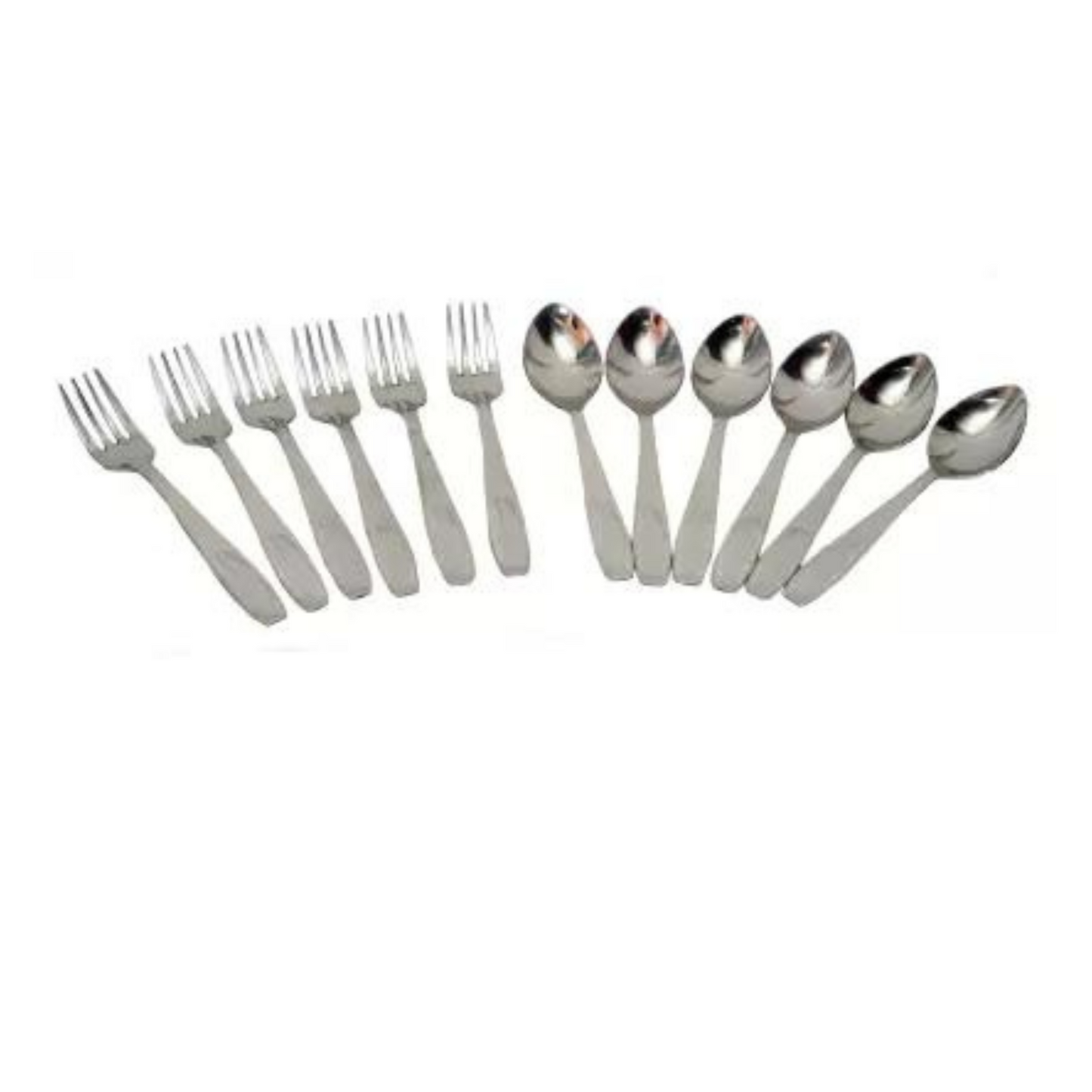 Stainless Steel Spoon & Fork Pack of of 12 (Spoon 6,Fork 6)