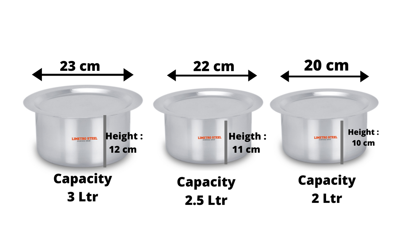 Induction Bottom Tope With lid - Set of 3