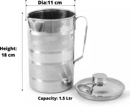 Stainless Steel Water Serving Jug with Lid