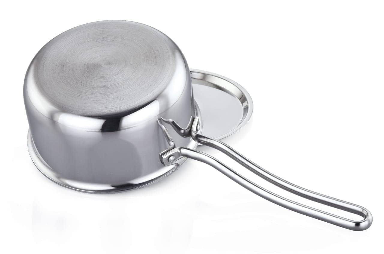 Triply Stainless Steel Saucepan with Stainless Steel Lid | Gas & Induction Base Saucepan.