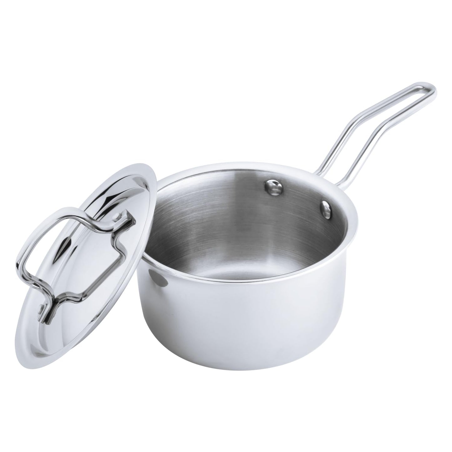 Triply Stainless Steel Saucepan with Stainless Steel Lid | Gas & Induction Base Saucepan.