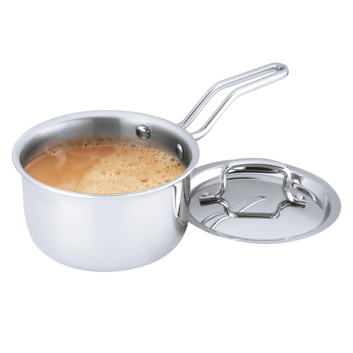 Triply Stainless Steel Saucepan with Stainless Steel Lid | Gas & Induction Base Saucepan.