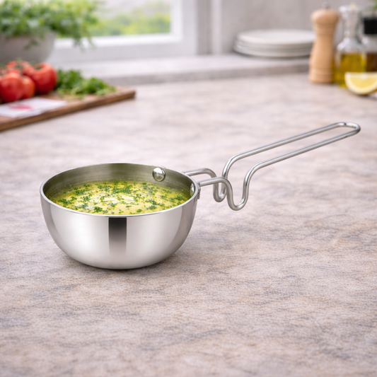 Triply Stainless Steel Tadka Pan with Long Handle | Small Tempering Pan for Indian Cooking | Durable, Rust-Resistant, Gas Stove Compatible