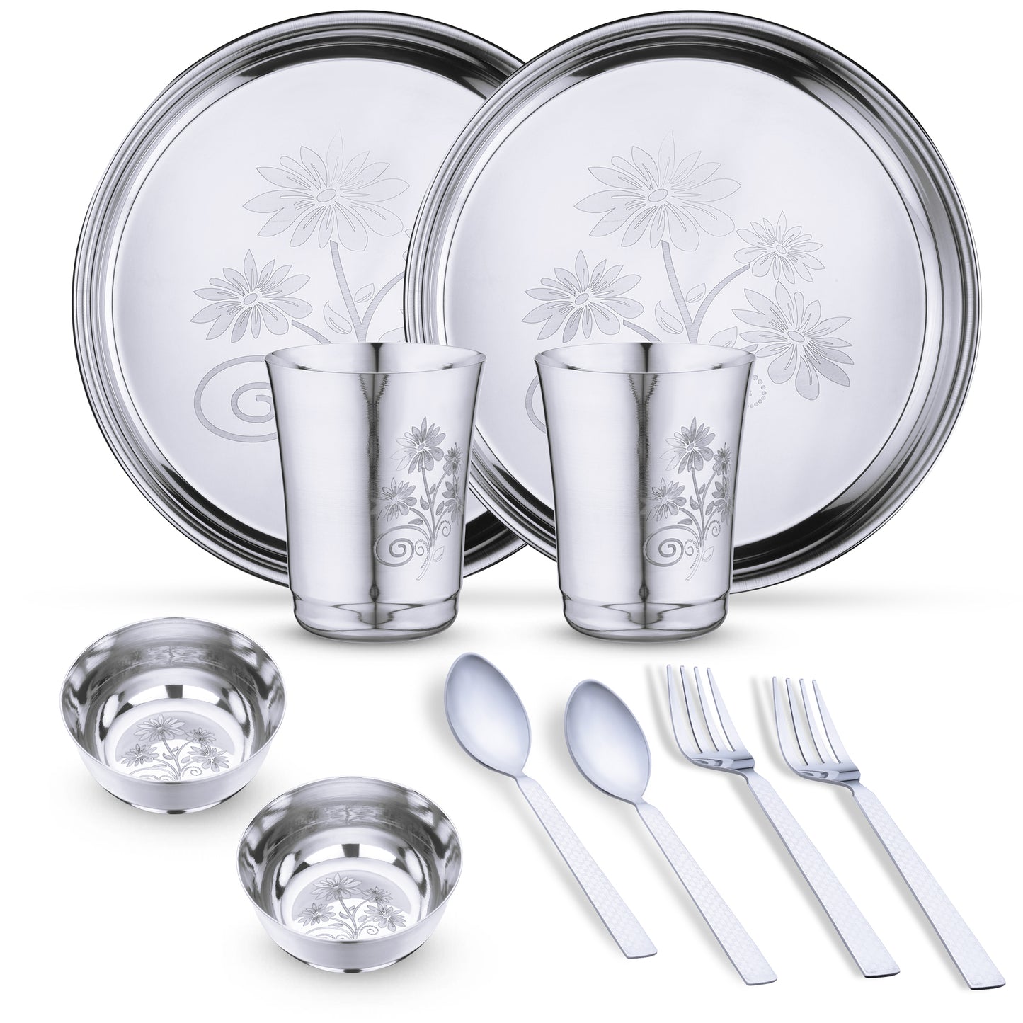 Pack of 10 Stainless Steel Dinner Set (flawer-1)