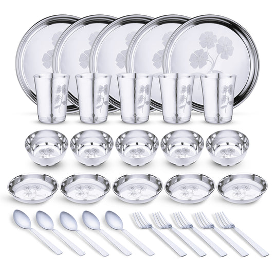 Pack of 30 Stainless Steel Dinner Set (flawer-2)