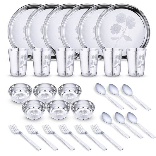 Pack of 30 Stainless Steel Dinner Set (flawer-2)