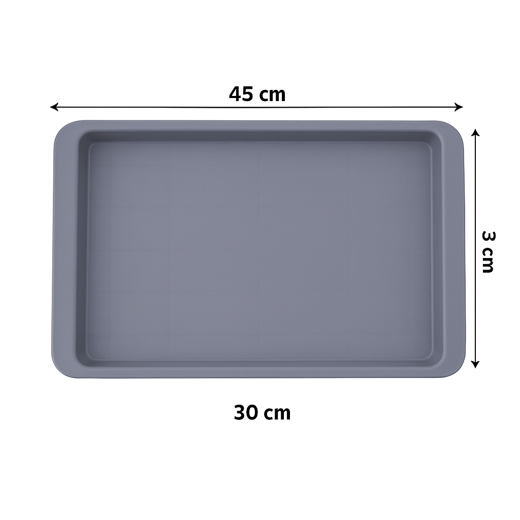 LiMETRO Steel Dish Drainer Basket With Plastic Water Collection Tray – 45 × 30 × 3 cm