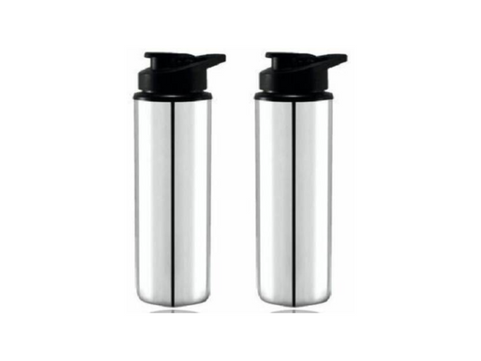 Stainless Steel Bottle with Sipper Cap Bottle (Pack of 2, 1000 ml)