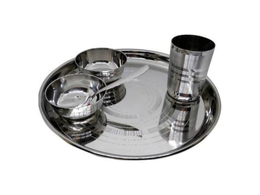 Pack of 5 Stainless Steel Dinner Set (Steel)