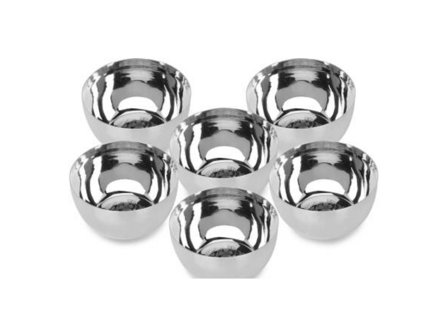 Stainless Steel Laser Print Bowls ( Pack of 6)