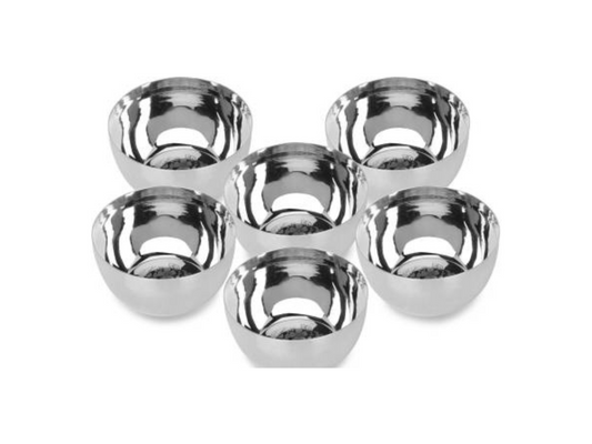 Stainless Steel Laser Print Bowls ( Pack of 6)