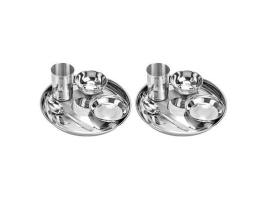 Stainless Steel Dinner Set of 10 for Family of 2 Peoples