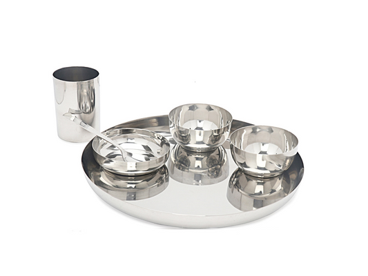 Stainless Steel Dinner Set of 6 for Family of 1 People