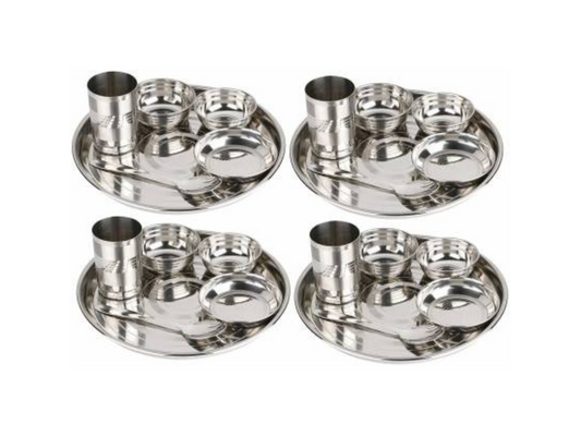 Stainless Steel Dinner Set of 24 for Family of 4 Peoples