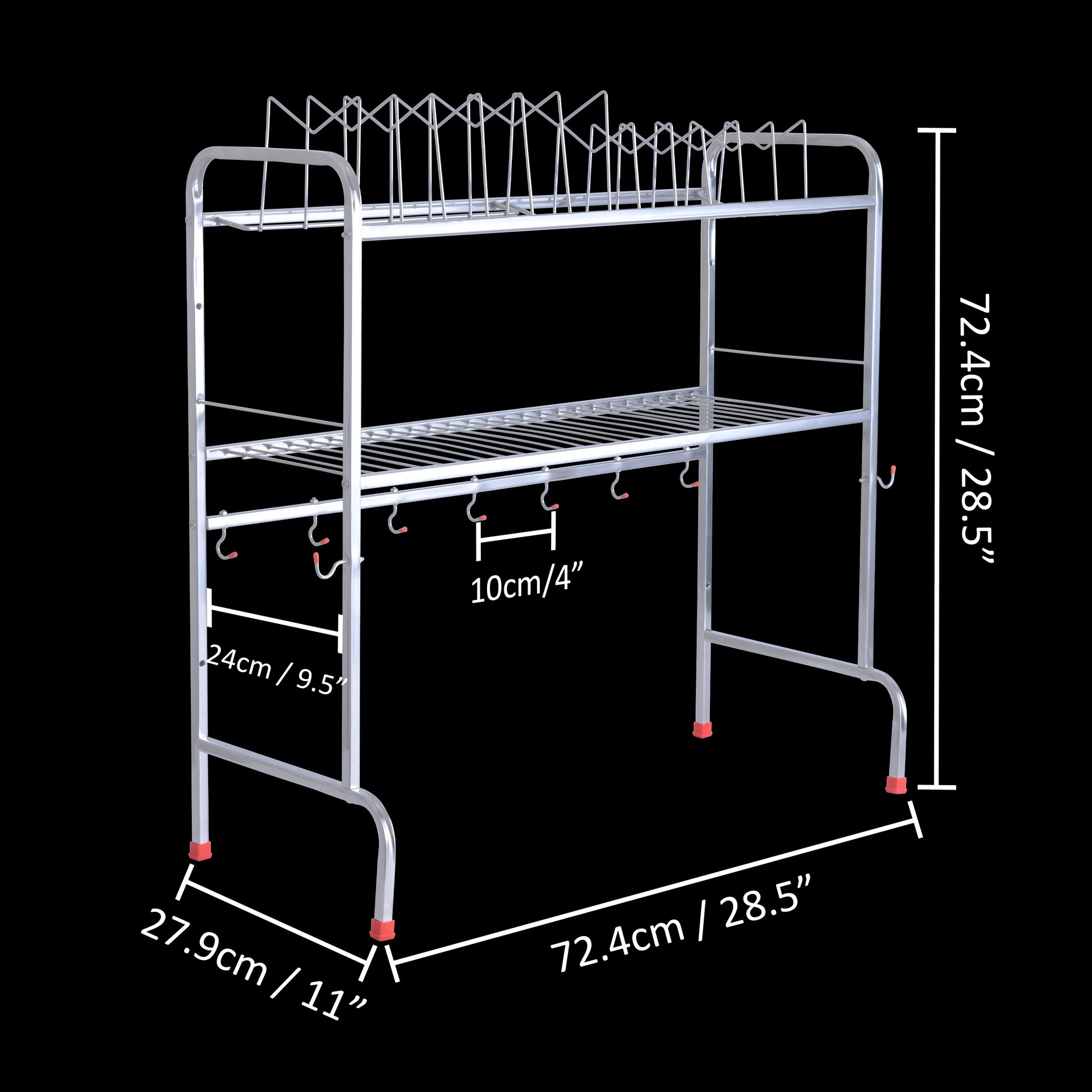 LIMETRO STEEL Dish Drainer Kitchen Rack Steel Over Sink Space