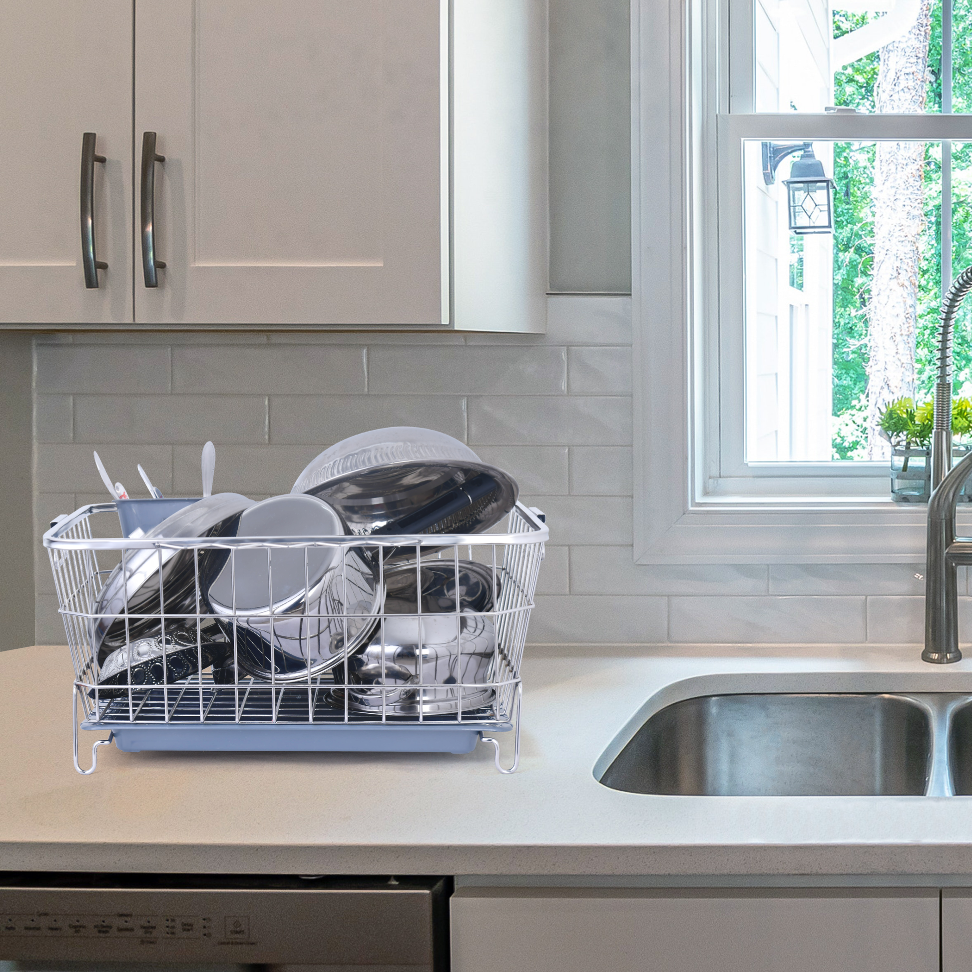 Stainless Steel Dish Gray Dish Drainer Stainless Steel Dish