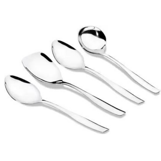 Stainless Steel Designer Serving Spoon (Pack of 4)