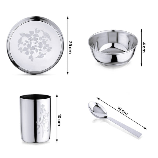 Stainless Steel Dinner Set (Set of 36)