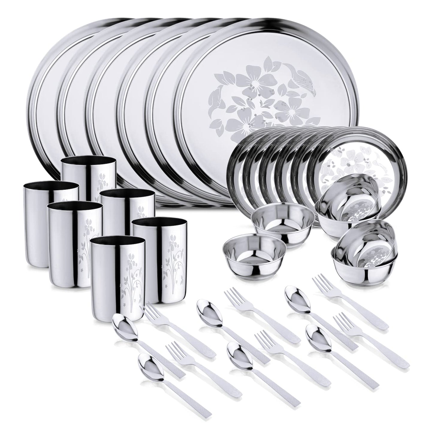 Stainless Steel Dinner Set (Set of 36)