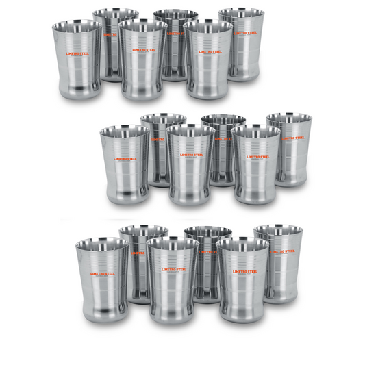 Stainless Steel Multipurpose Glasses G3 - pack of 18 (350 ml)