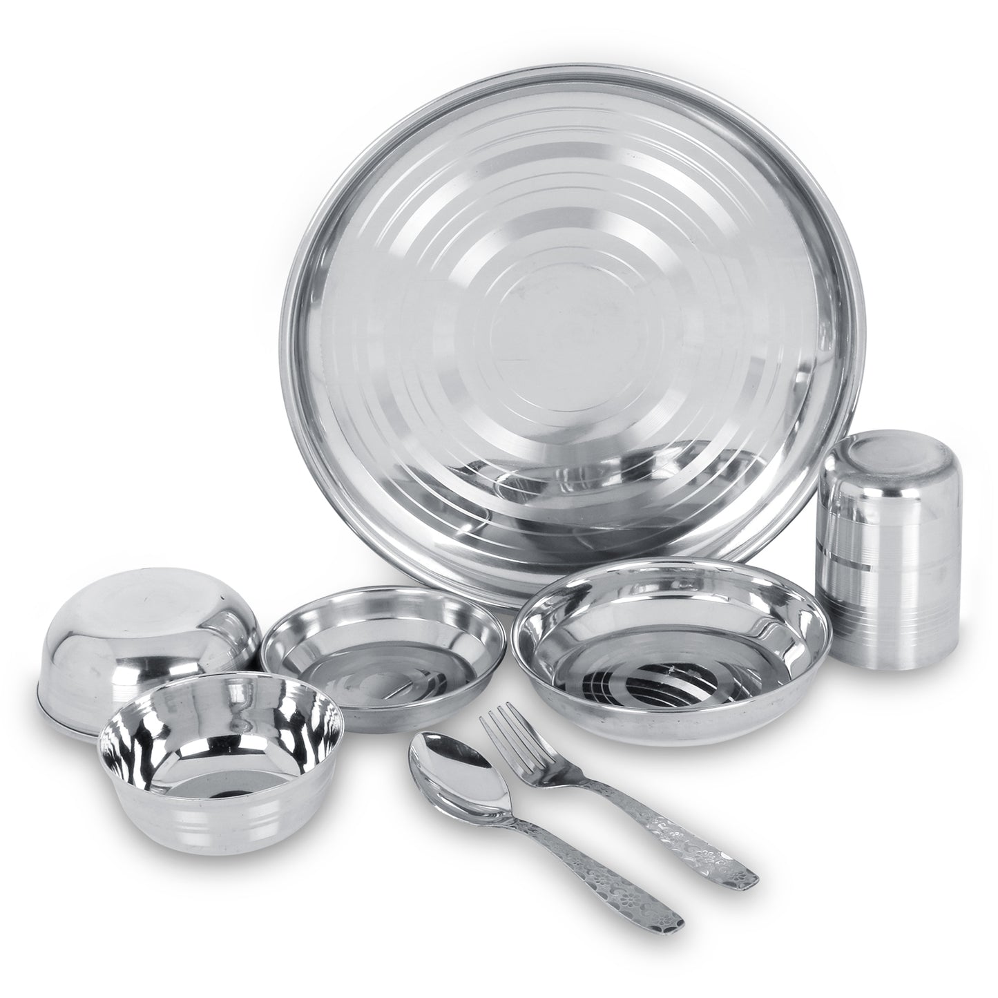 Stainless Steel Dinner Set of 8 for Family of 1 People