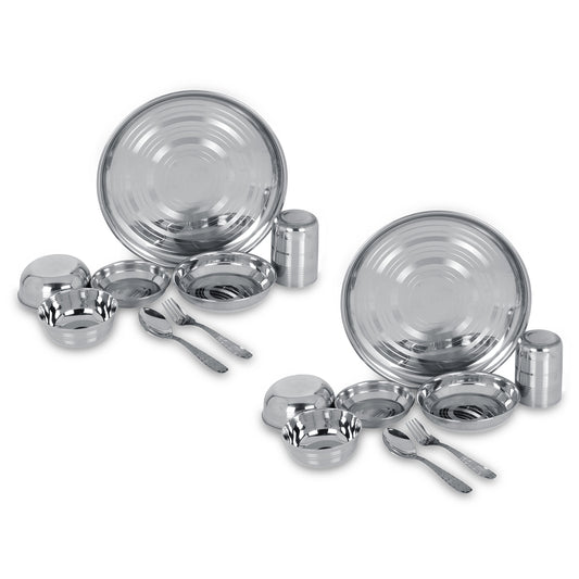 Stainless Steel Dinner Set of 16 for Family of 2 People