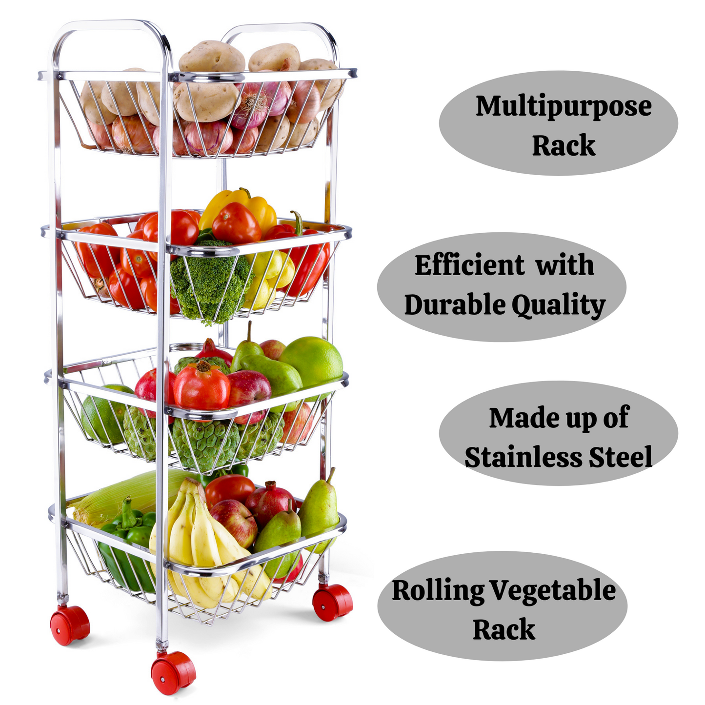 Kitchen Trolley for Fruit & Vegetables- 4 Step