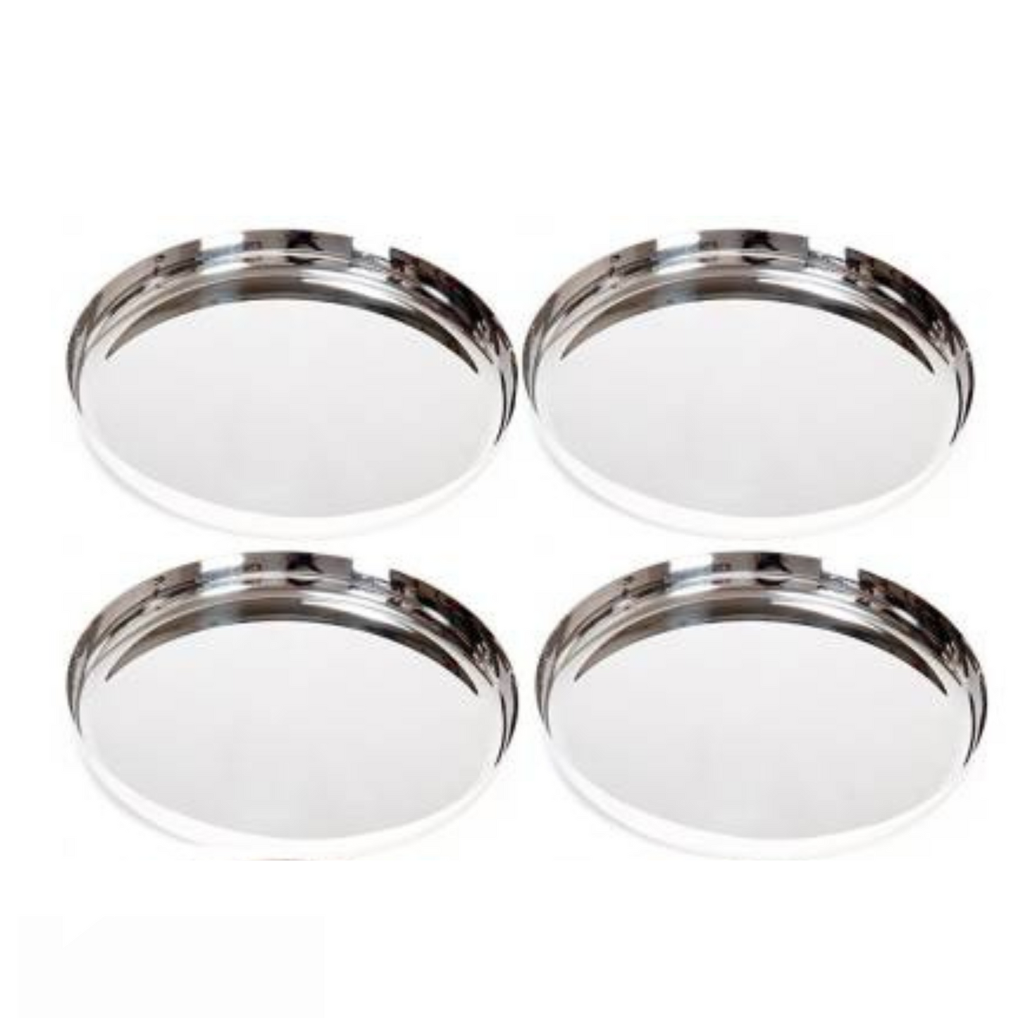 Stainless Steel Heavy Gauge Dinner / Lunch Plates  (Pack of 4)