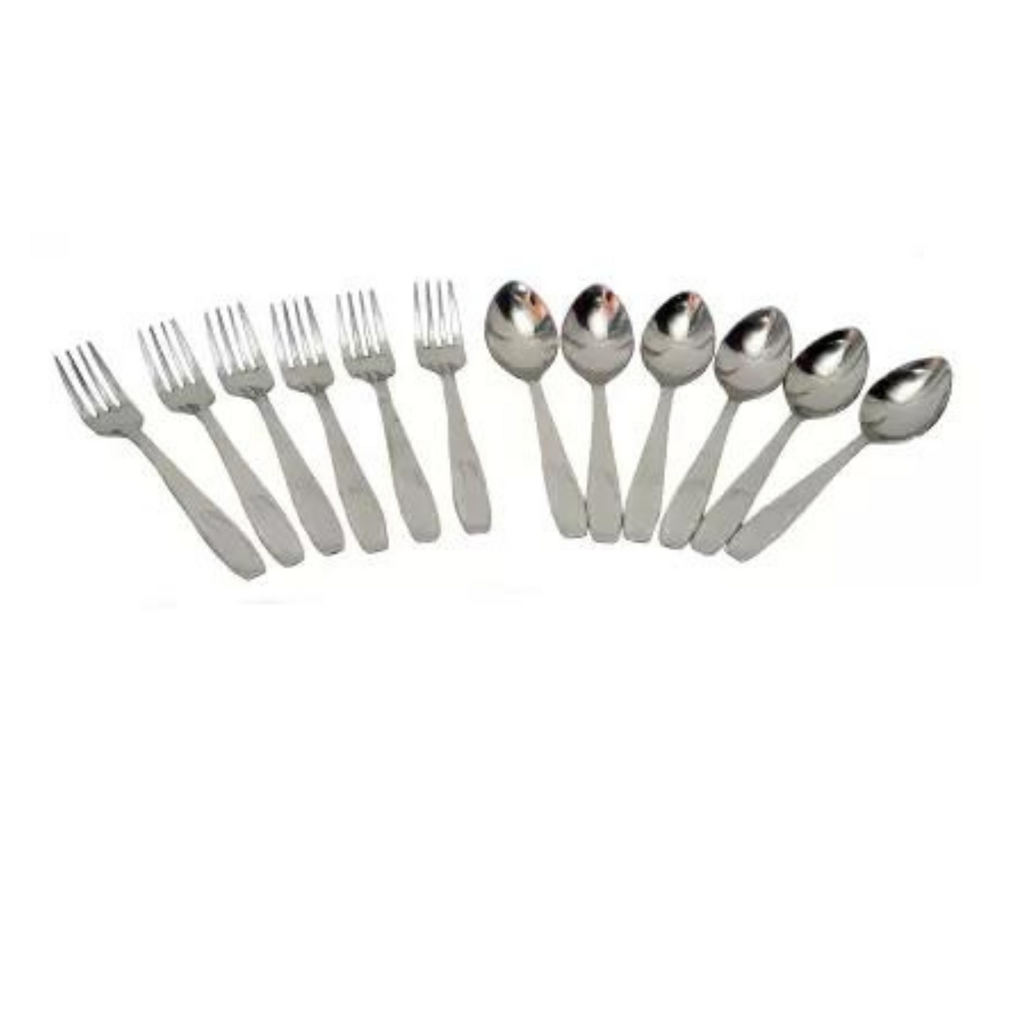 Stainless Steel  Spoon & Fork Pack of of 12  (Spoon 6,Fork 6)