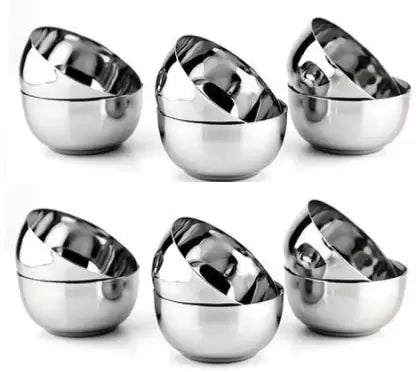 Stainless Steel Vegetable Bowls (Pack of 12)