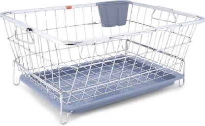 Stainless Steel Dish Drainer with Water Tray and Spoon Holder