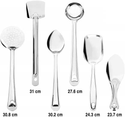 Stainless Steel Multipurpose Serving Spoon Set for Kitchen (6 Pieces)