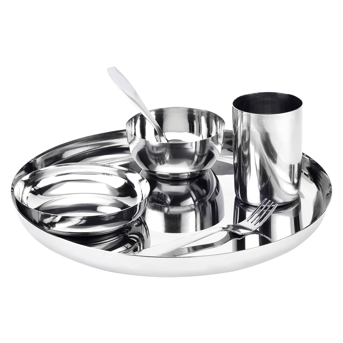 Stainless Steel Dinner Set of 6 for Family of 1 People