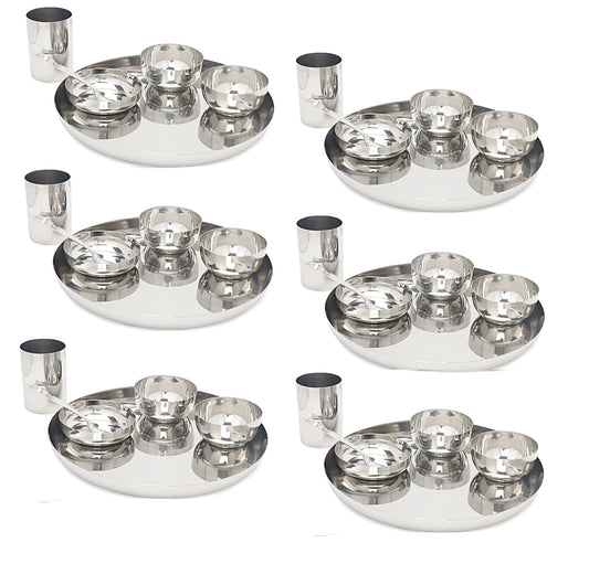 Stainless Steel Dinner Set of 36 for Family of 6 Peoples